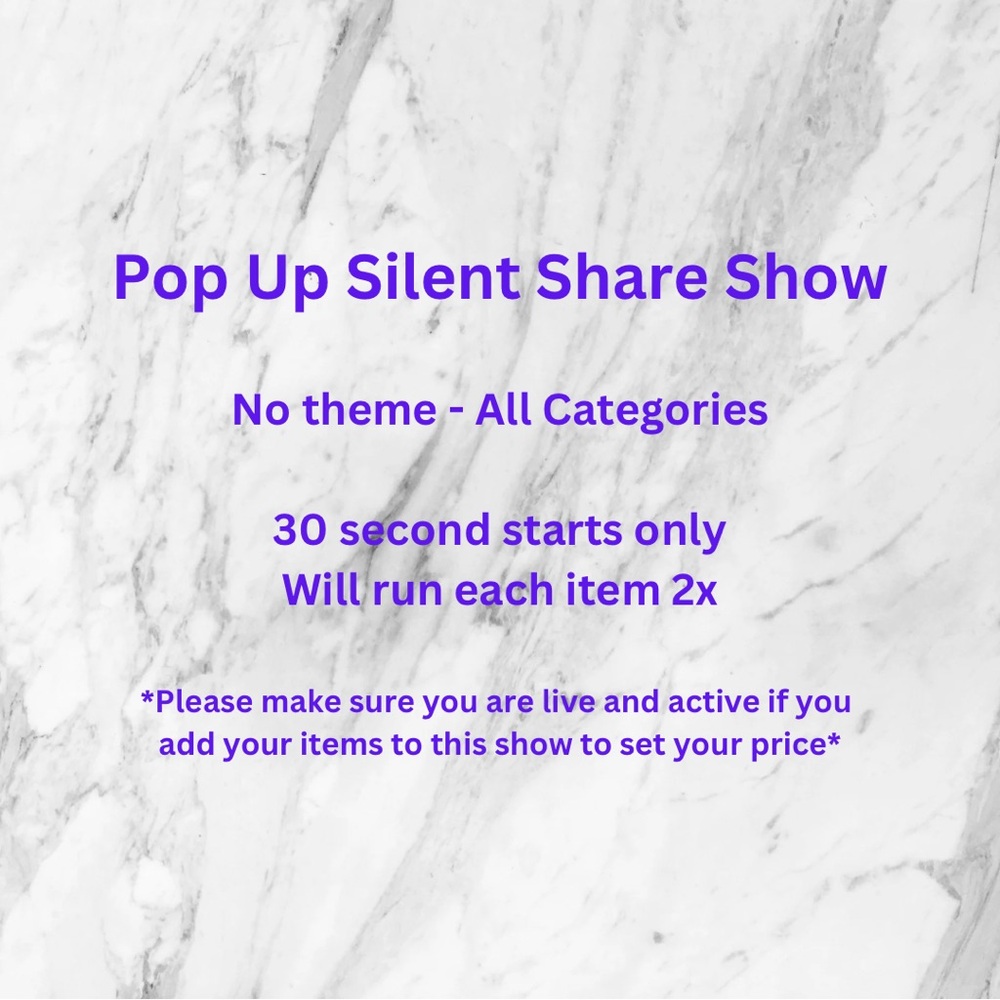 Pop Up Silent Share Show